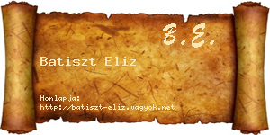 Batiszt Eliz névjegykártya